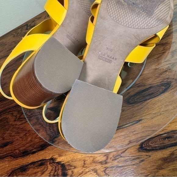Cole Haan Jamie Block Heel Sandals Orange Leather - Picture 12 of 13